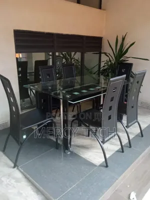 Executive 6-Seater Glass Dining Set,