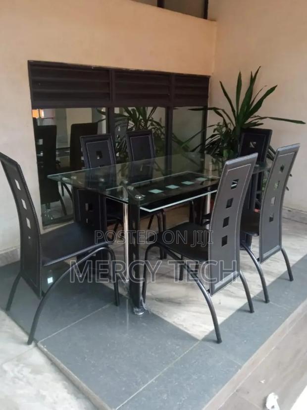Executive 6-Seater Glass Dining Set,