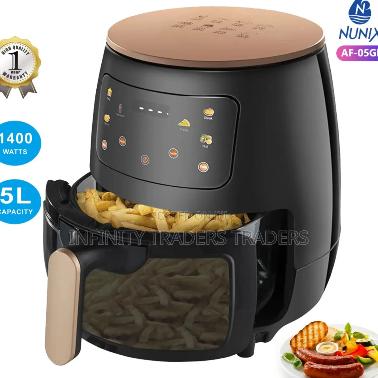 Nunix 1400w 5litres Air Fryer