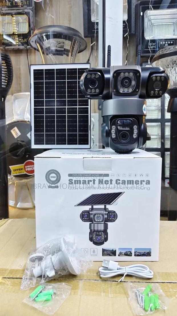 *Triple Lens 4g PTZ Solar CCTV Camera With Three Screens*