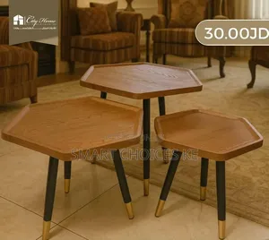 3pc Set Hexagonal Nesting Table Stools