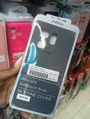 Hot 50 I Black Infinix Branded Silicone Phone Cover