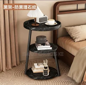3-Tier Trinity Sofa Side Table for Small Spaces Round