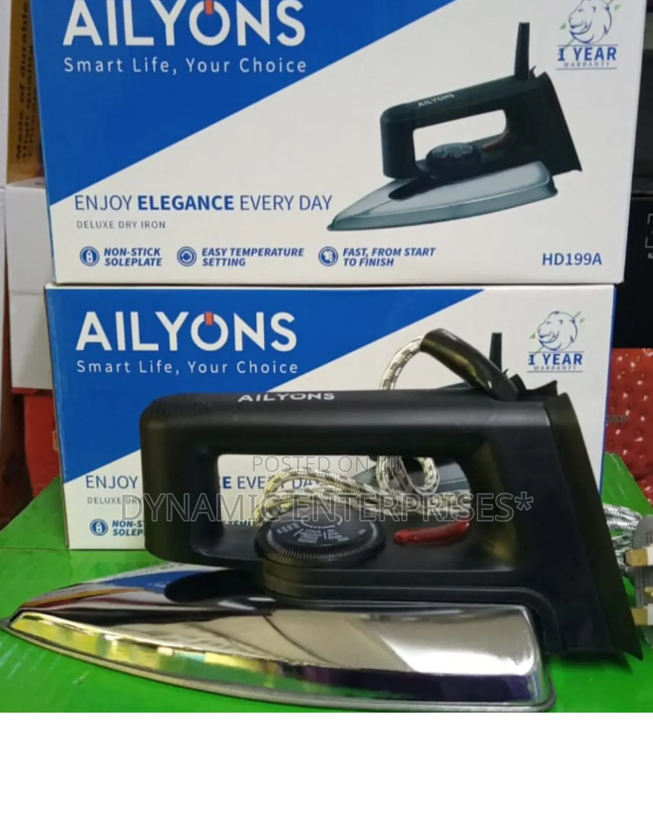 Ailyons Electric Dry Iron Box Silver Black