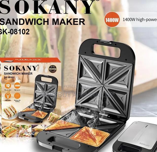 4 Slice Sokany Sandwich Toaster
1200w Electric Sandwich Maker