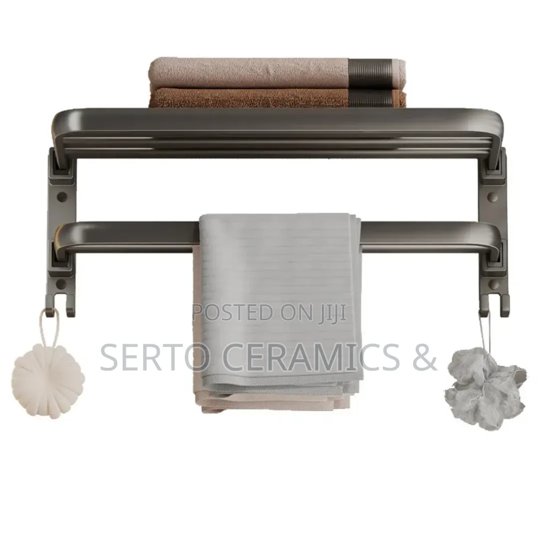 6 Piece Bathroom Wall Mounted Towel Rack