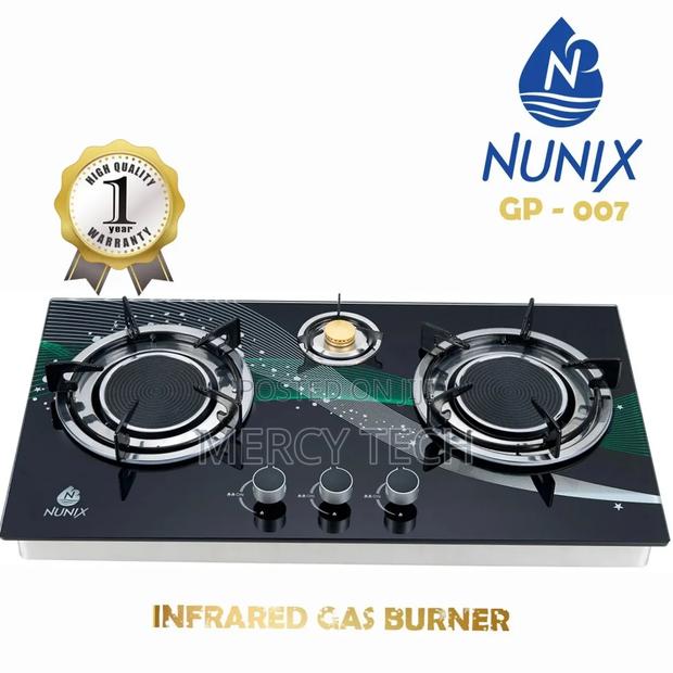 Nunix 3-Burner Infrared Gas Cooker