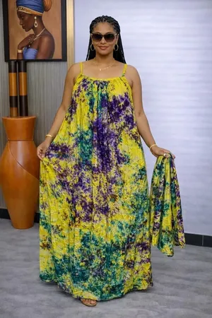 Ladies Maxi Free Size Cotton Dresses With Mtandio