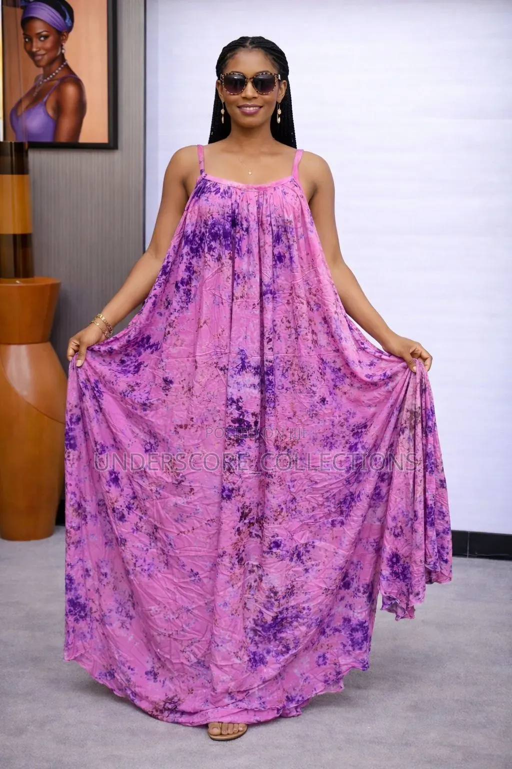 Ladies Maxi Free Size Cotton Dresses With Mtandio