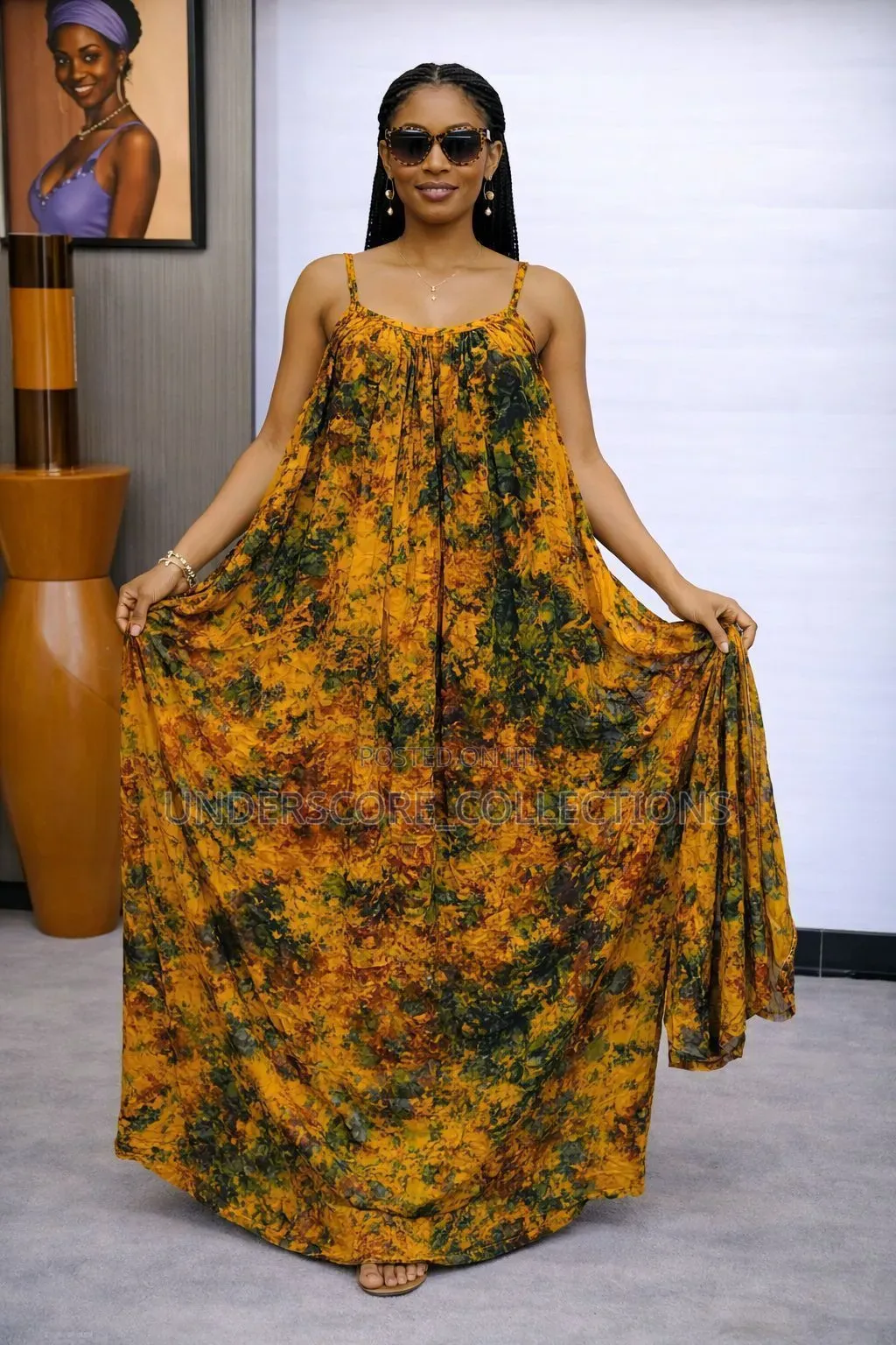 Ladies Maxi Free Size Cotton Dresses With Mtandio