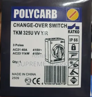 Katko Change-Over Switch, (Model 40a) 40mah, 415v