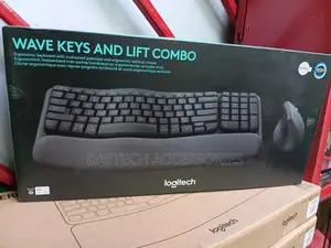 Logitech Wave Keys Lift Combo Wireless Ergonomic Keyboard Mouse.