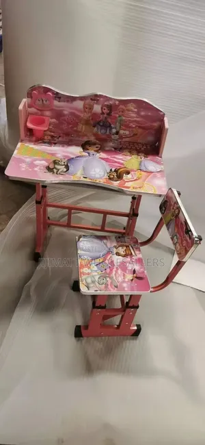 Kids Study Table And Chair With Watch And Pencil Holder