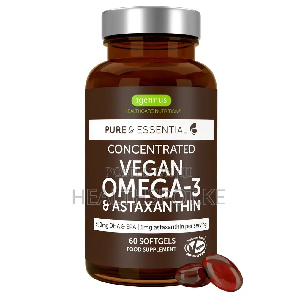 Igennus Vegan Omega-3 Astaxanthin 600mg |Brain Heart Health