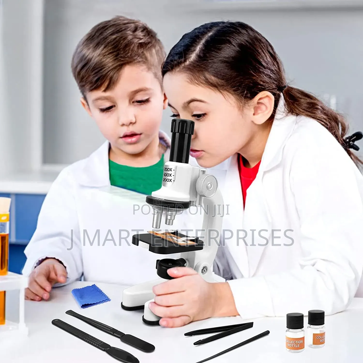 Kids Microscope Portable Kit With Led Light and Mobile Phone Holder