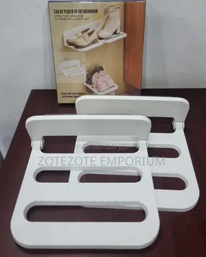 2 In 1 Adhesive Wall Mounted Folding Bathroom Slippers Rack