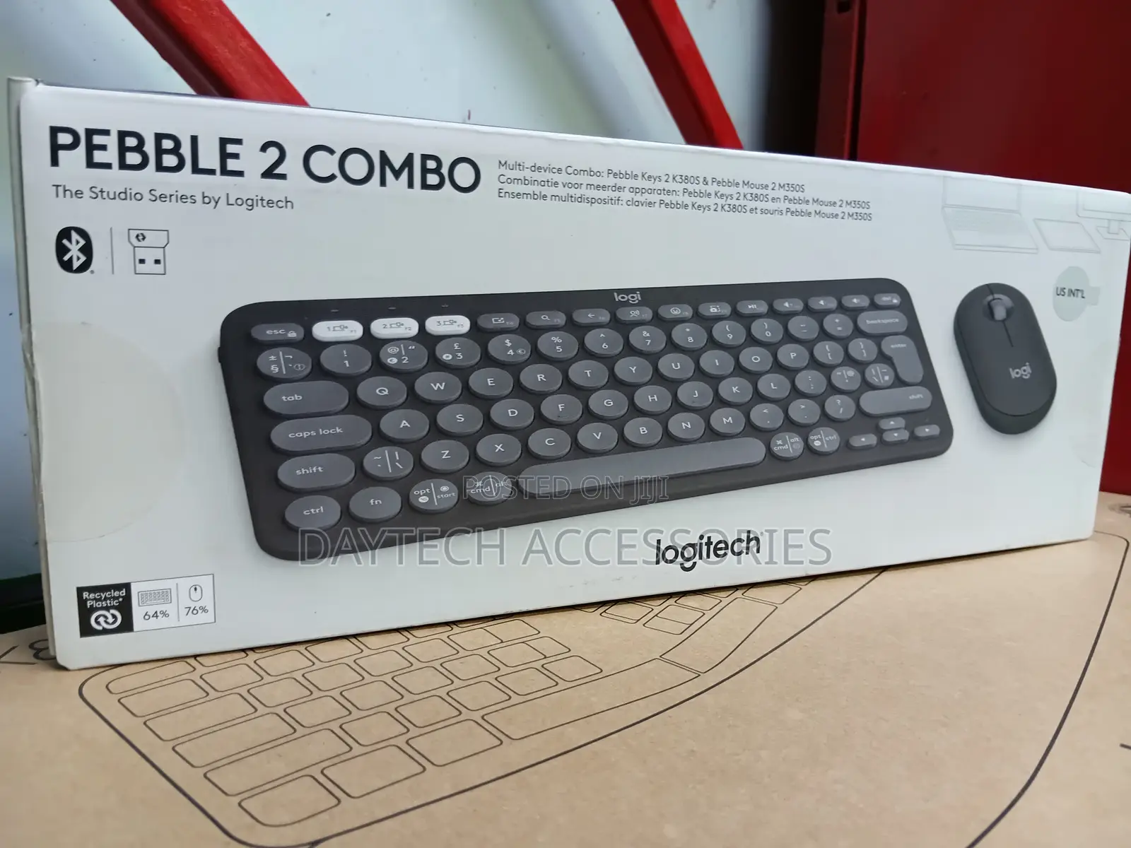 Logitech Pebble 2 Combo Bluetooth Keyboard Mouse - Lightweight.