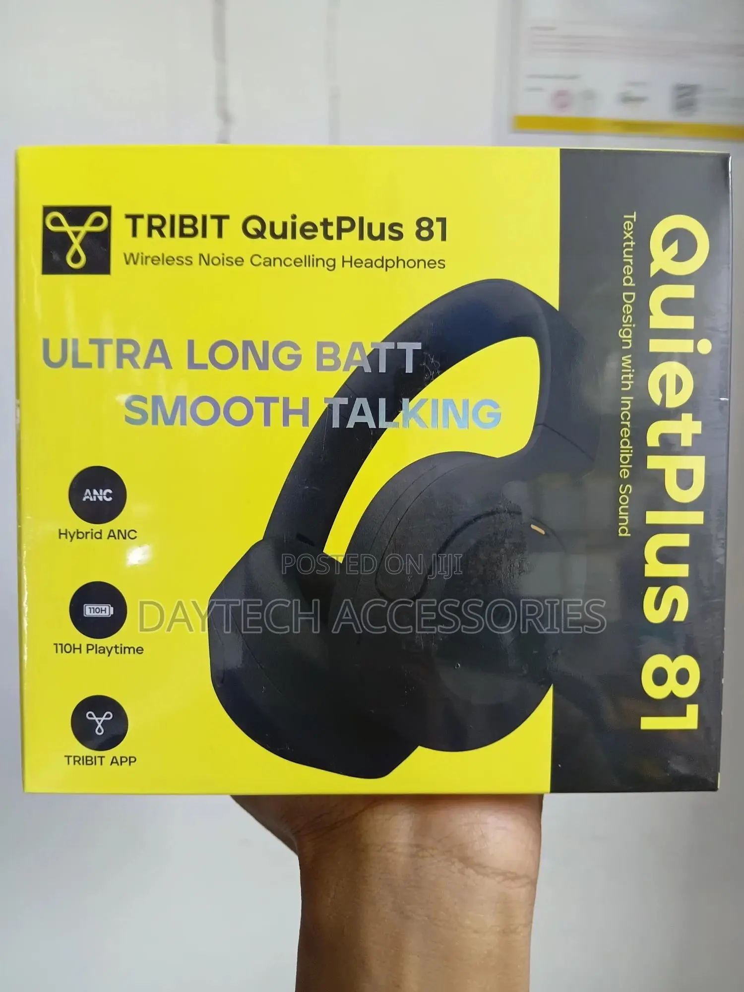 Tribit Quietplus 81 Wireless Noise-Cancelling Headphones in Black.