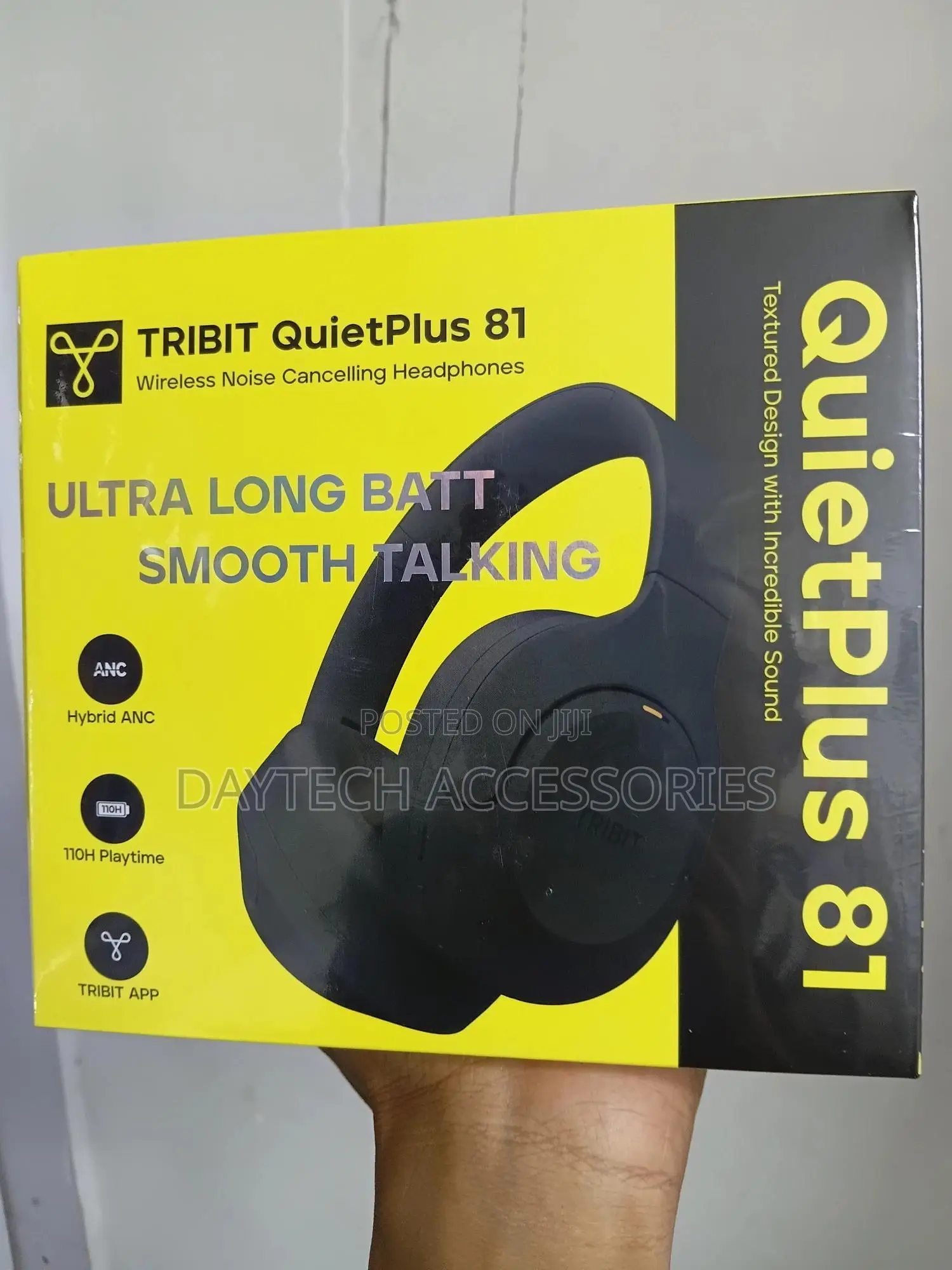Tribit Quietplus 81 Wireless Noise-Cancelling Headphones in Black.