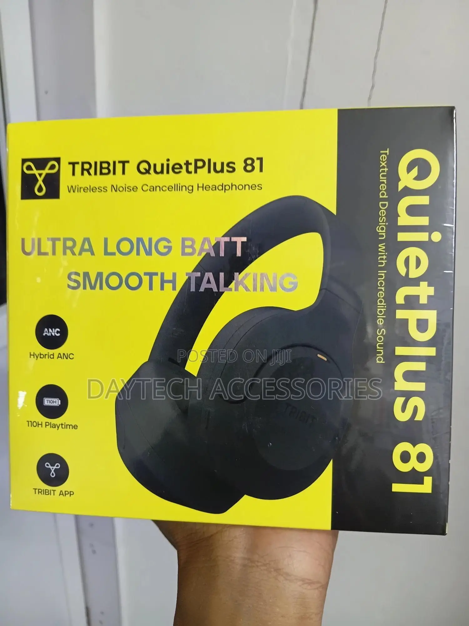 Tribit Quietplus 81 Wireless Noise-Cancelling Headphones in Black.
