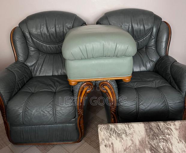 5 Seater Leather Sofa + 1 Ottoman - thumbnail 2
