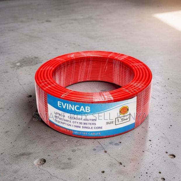 Evin 1.5mm Red Single Core Secure Insulation Electrical Wiring Cable