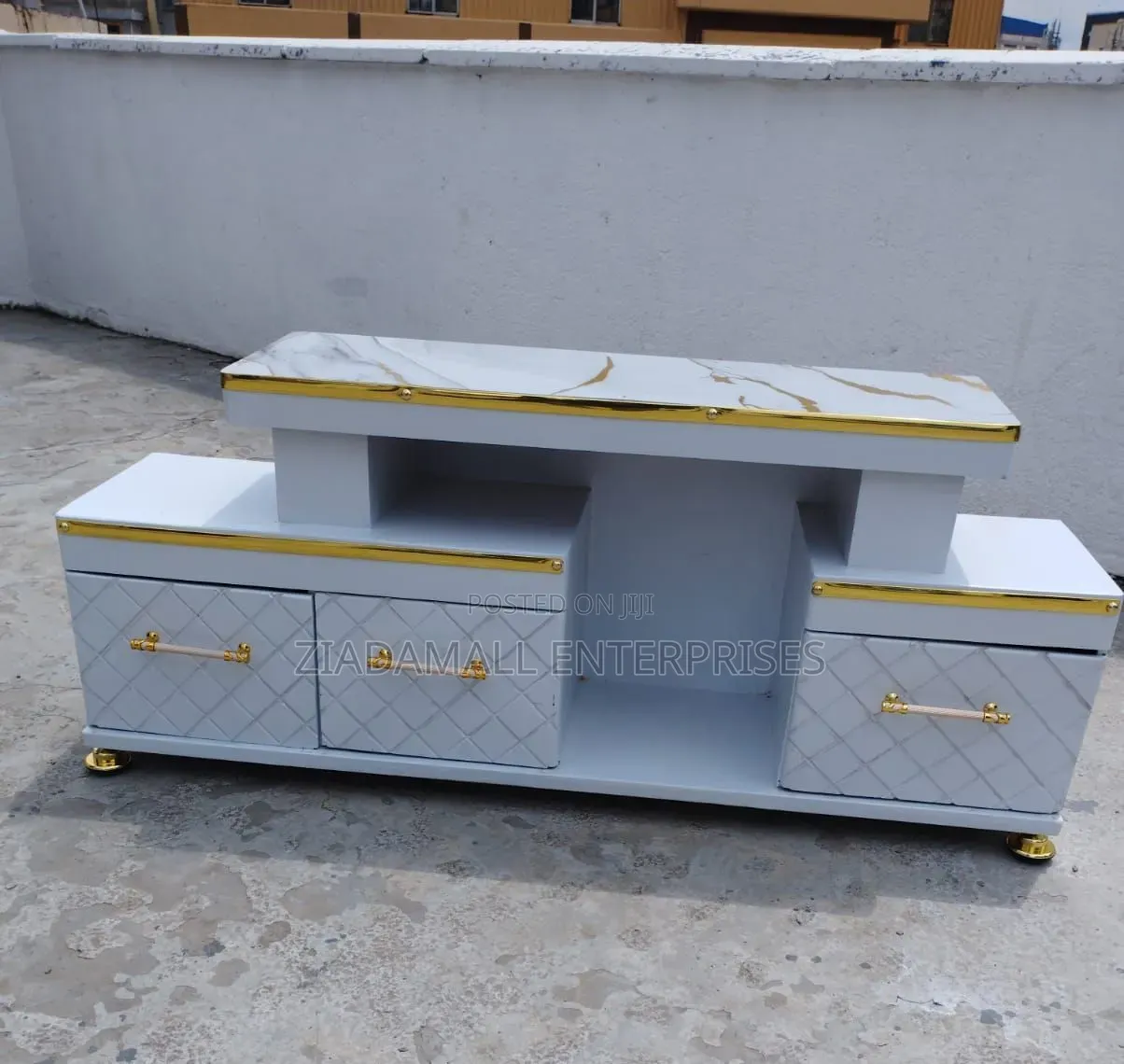 Tv Stand Modernglow Executive Tv Stand With Marble Finish