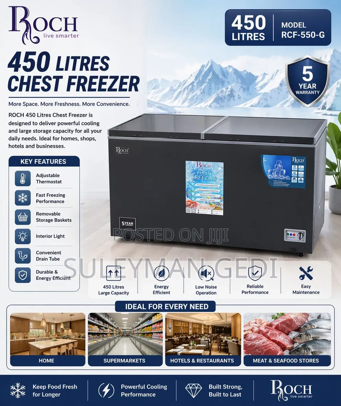 Roch Chest Freezer 450l