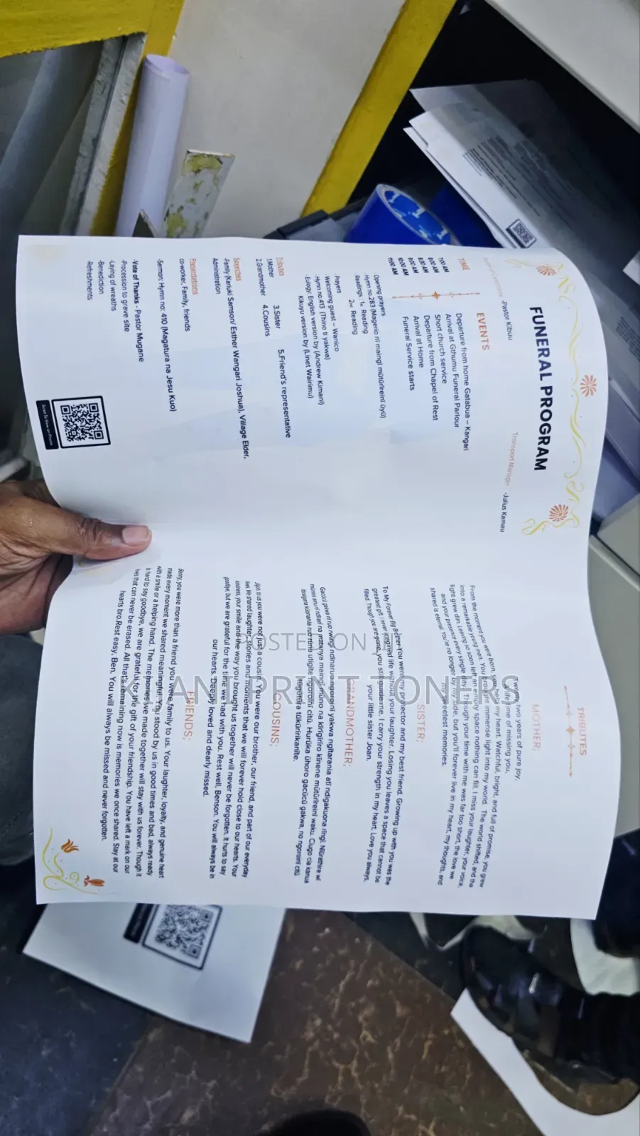 Memorial Programs Printing