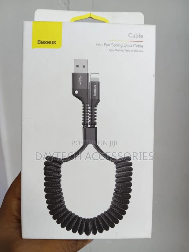 Baseus Fish Eye Series Spring-coiled Usb-a To Lightning Cable In Black - thumbnail 2