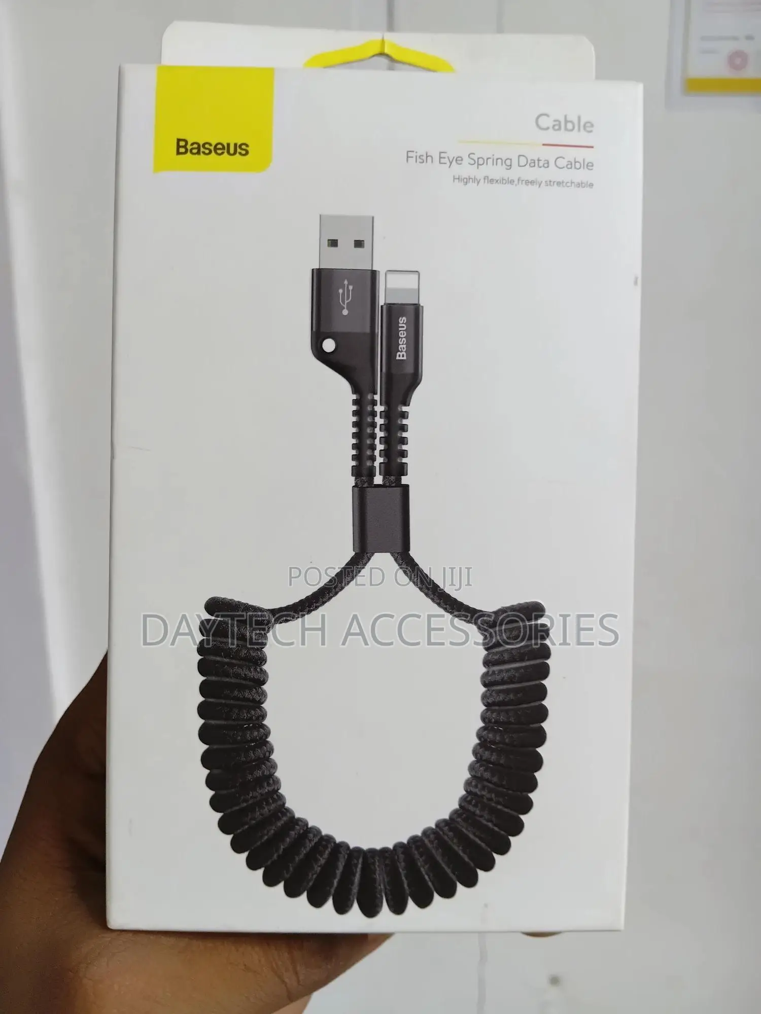 Baseus Fish Eye Series Spring-coiled Usb-a To Lightning Cable In Black