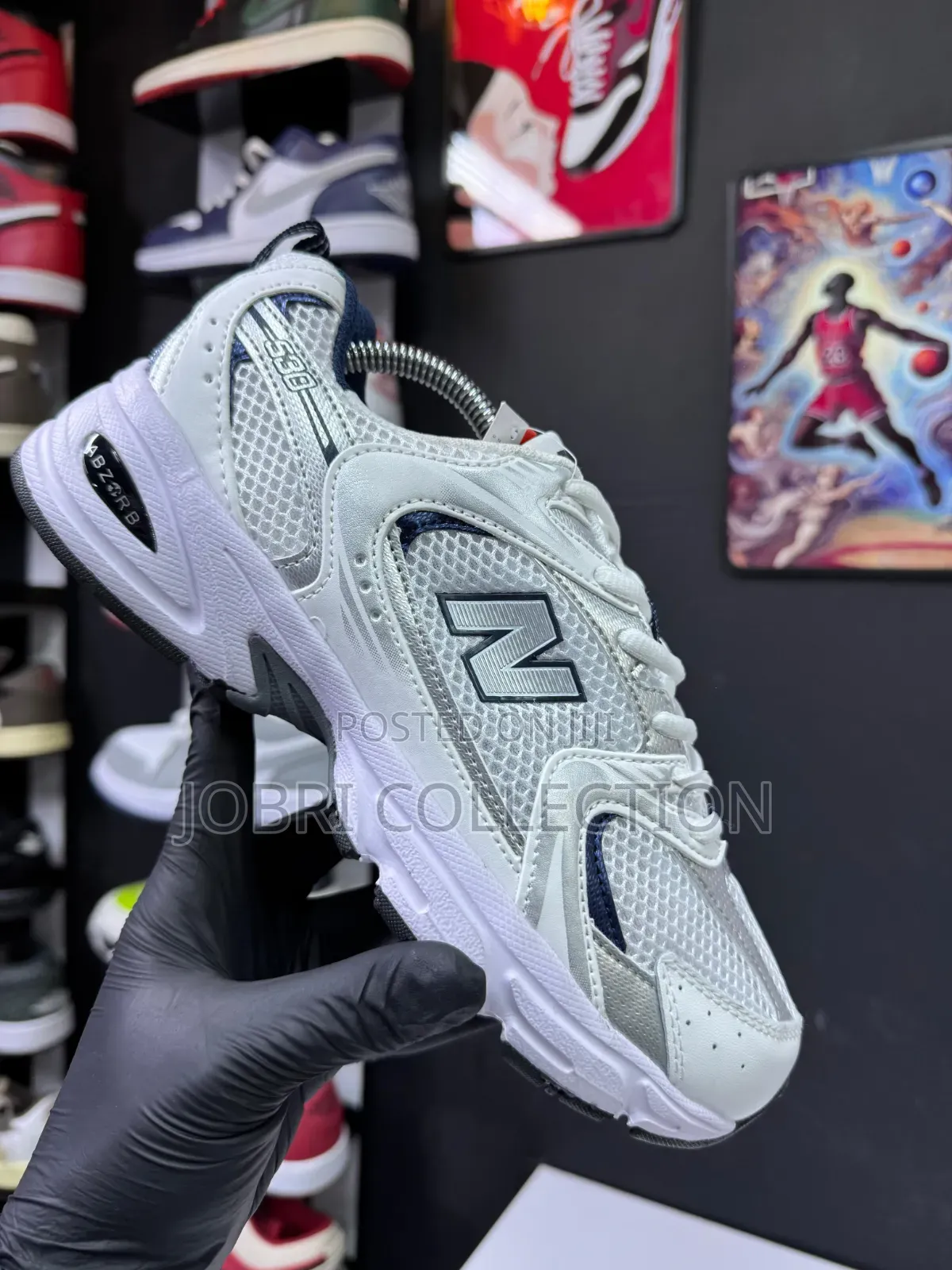 White Blue New Balance 530 Sneakers