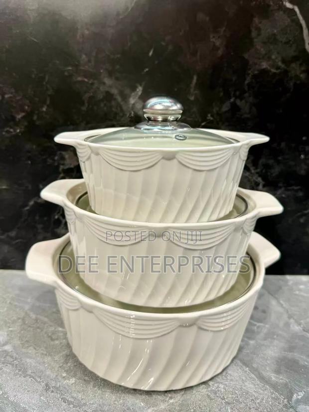 Stylish 3 Course Meal 3in1 Ceramic Serving Dish Casseroles