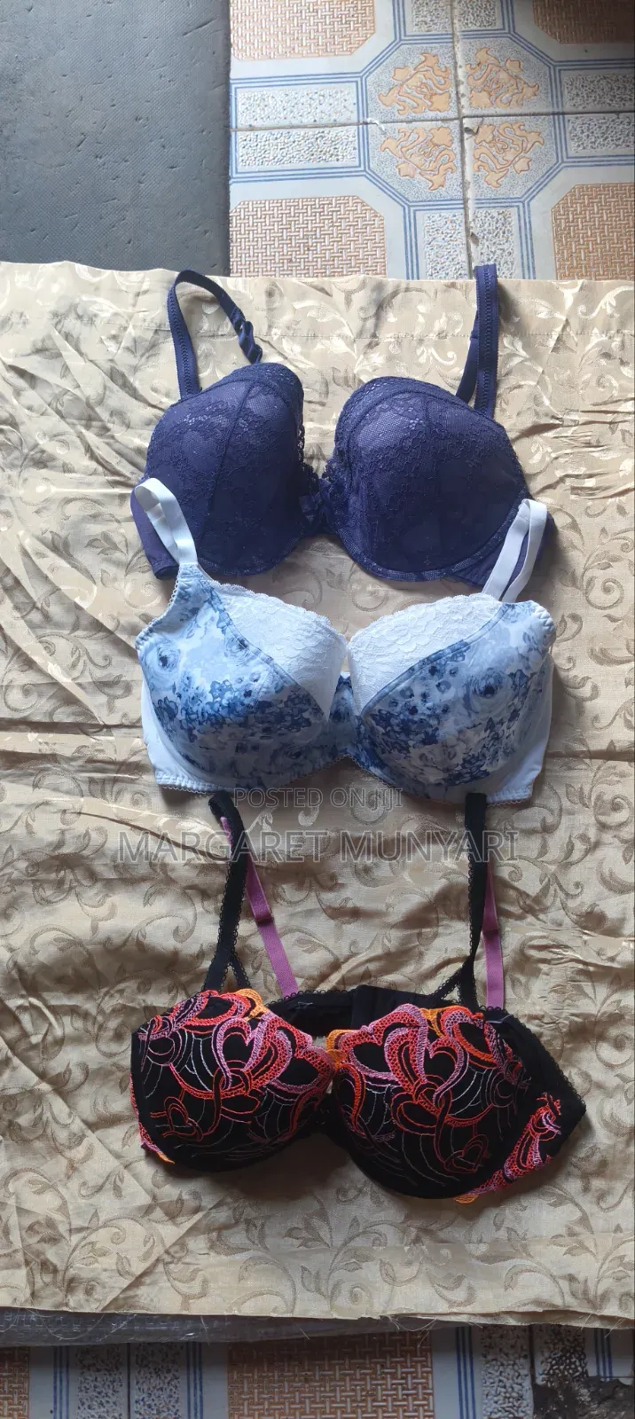 White And Flowed Bras