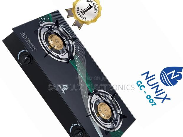  Nunix 2 Burner Glass Top Gas Cooker – Stylish, Fast Energy Saving