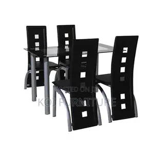 Dining Set; Six Seaters Dining Set With Glass Top Table
