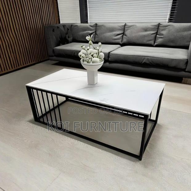 Coffee Table; Rectangular Marble Top Home Coffee Table