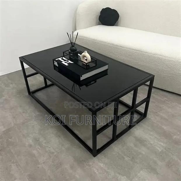 Coffee Table; Rectangular Marble Top Home Coffee Table - thumbnail 5