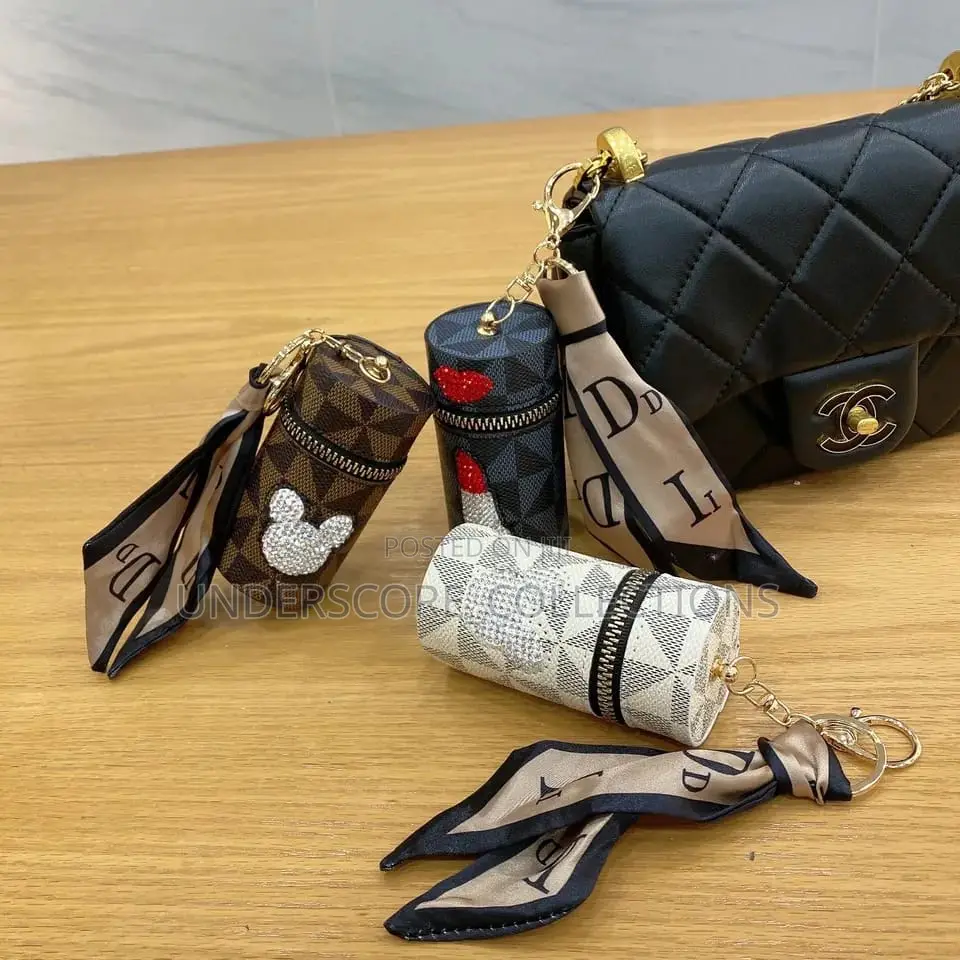 Diamond-Encrusted Lipstick Bag, Key Chain Portable Change Purse