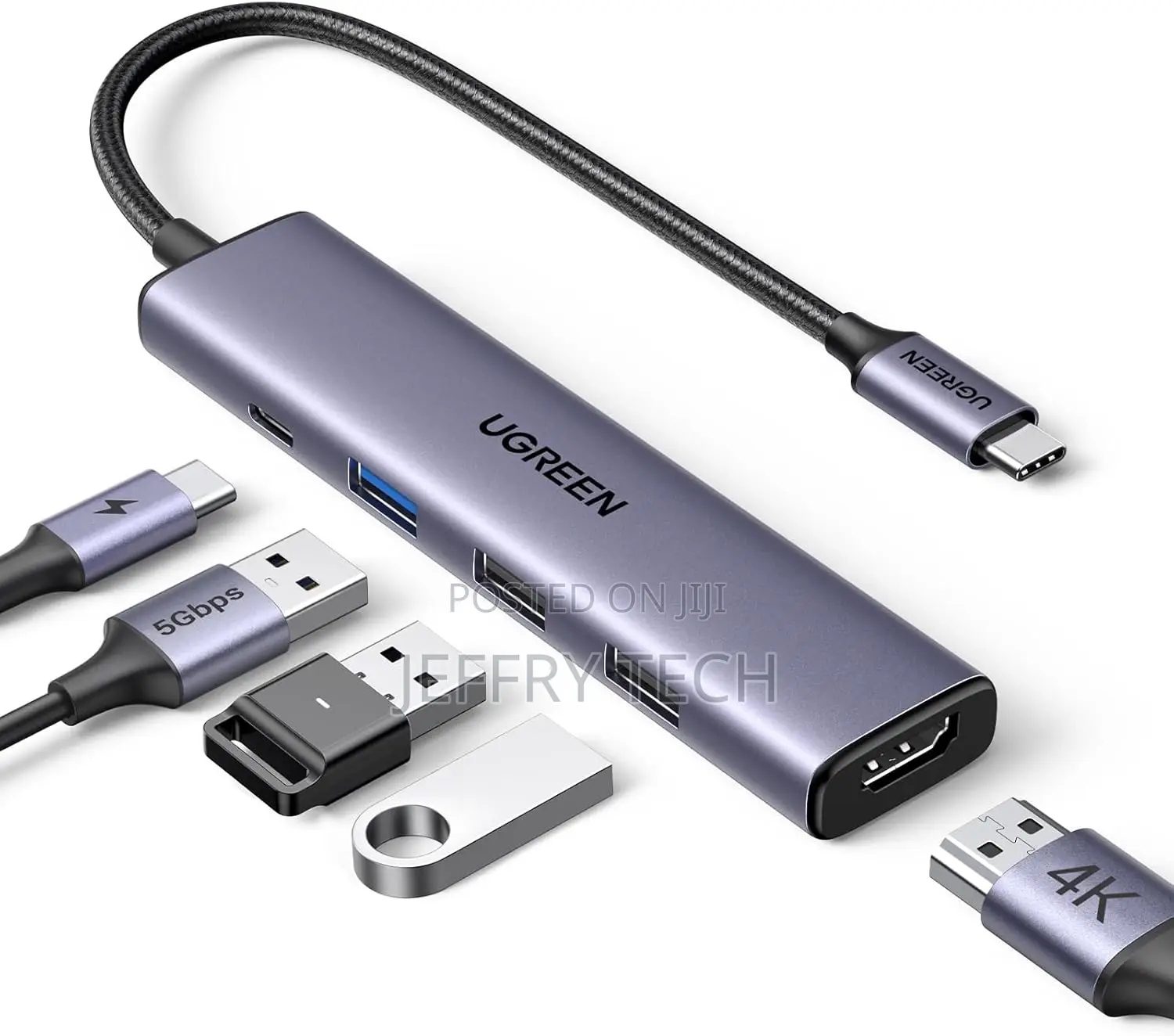 Ugreen Usb C Hub 5 in 1 Multiport Usb Adapter Hdmi, 100w Power Deli