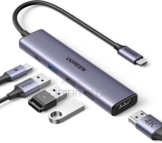 Ugreen Usb C Hub 5 in 1 Multiport Usb Adapter Hdmi, 100w Power Deli