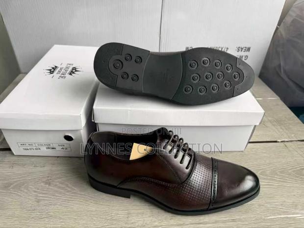 Men Leather Brown Shoes - Classic Formal Casual Footwear