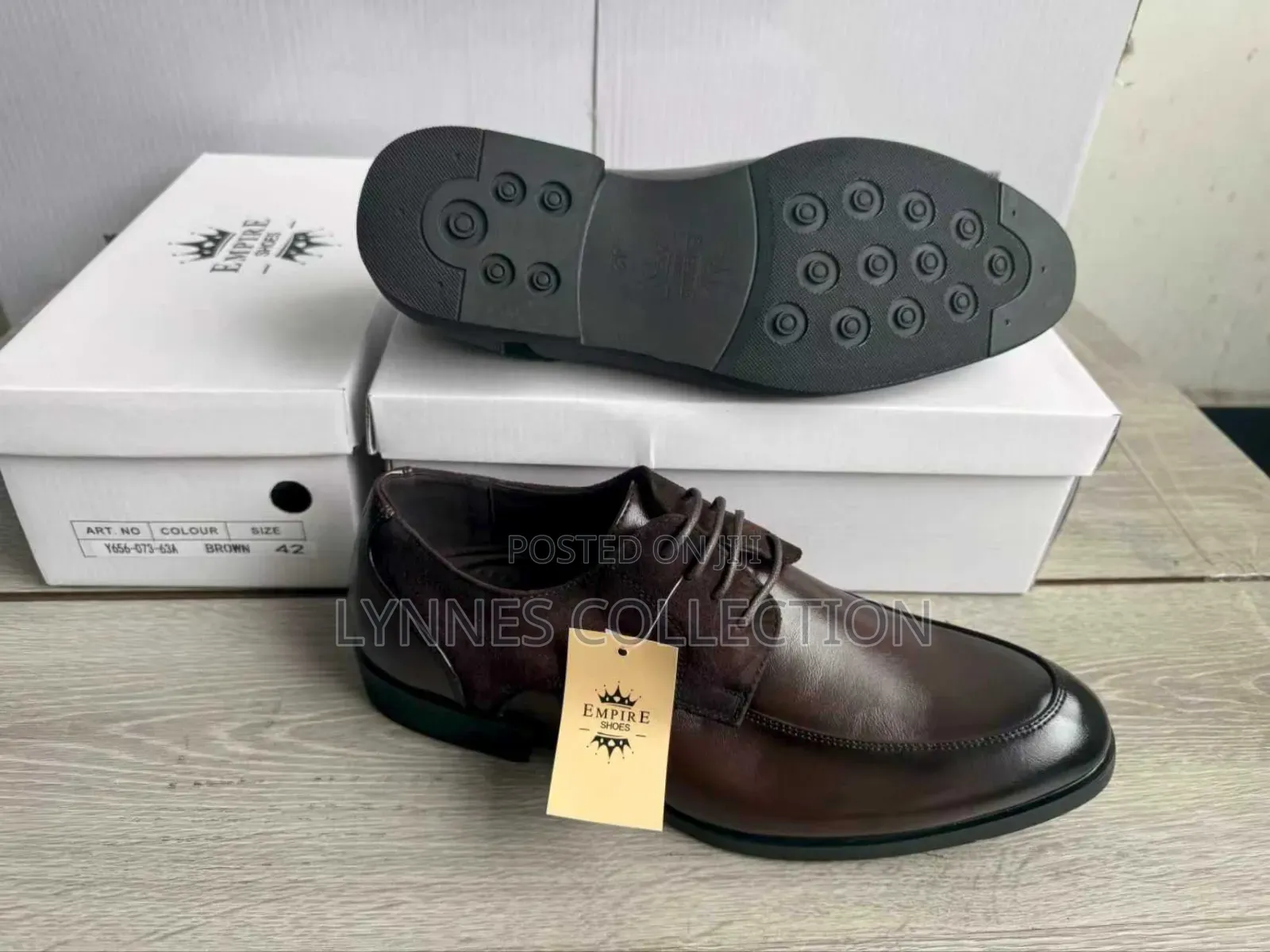Men Leather Brown Shoes - Classic Formal Casual Footwear