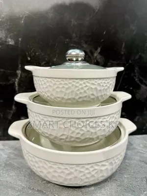 Stylish 3 Course Meal 3in1 Ceramic Serving Dish Casseroles