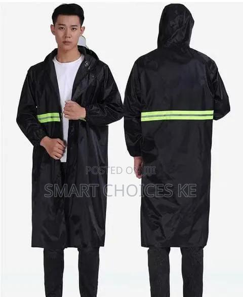 Long Black Adult Raincoat Waterproof Rain Jacket - thumbnail 3
