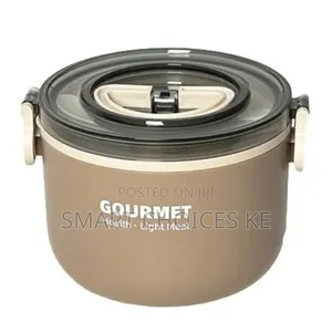 *Heated Clear Lid Lunch Box, Stainless Steel Round Lunch Box