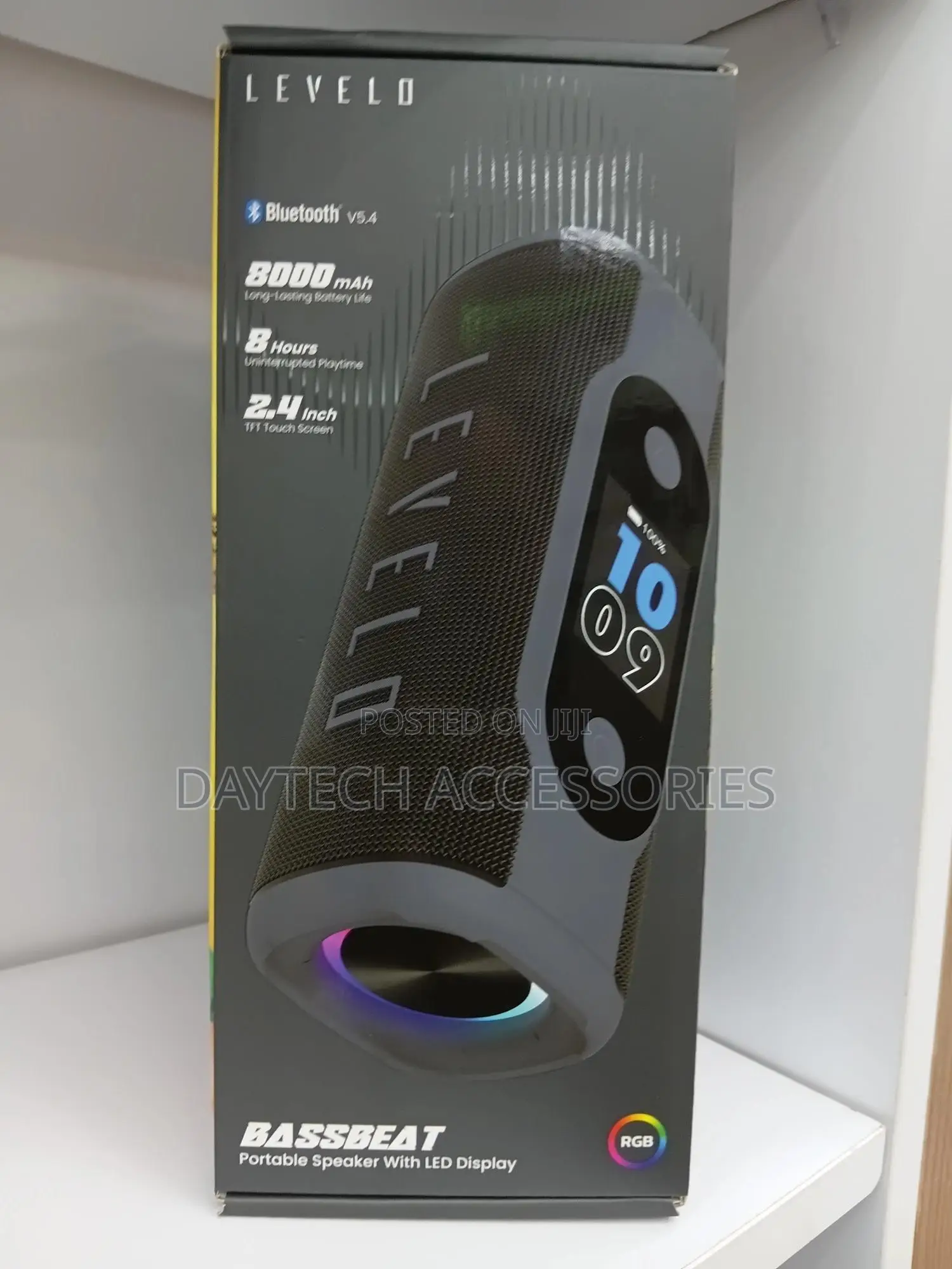Levelo Bassbeat Portable Speaker With Display - Black