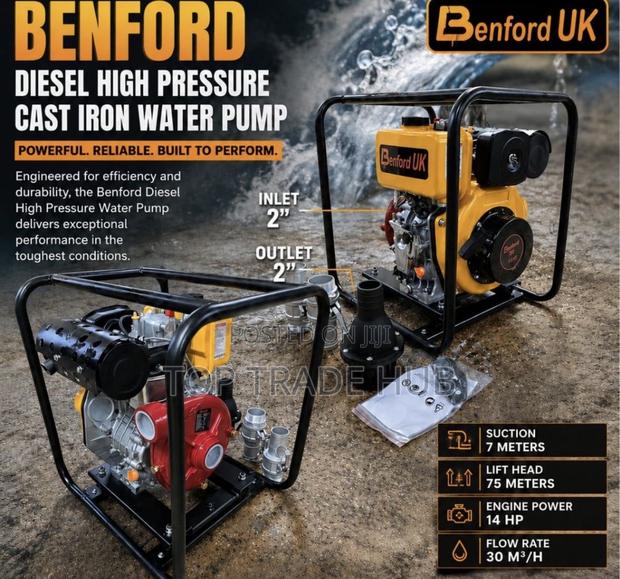 Benford Uk 2 Inch Diesel High Pressure Water Pump 14hp 75m Head