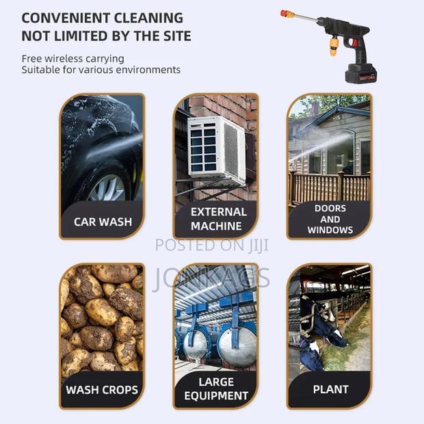 Electric Cordless High Pressure Water Spray Gun Car Washer Gun - thumbnail 5