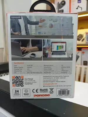 This Is a Porodo Vireo Smart Wireless Mouse and Presentation Clicker